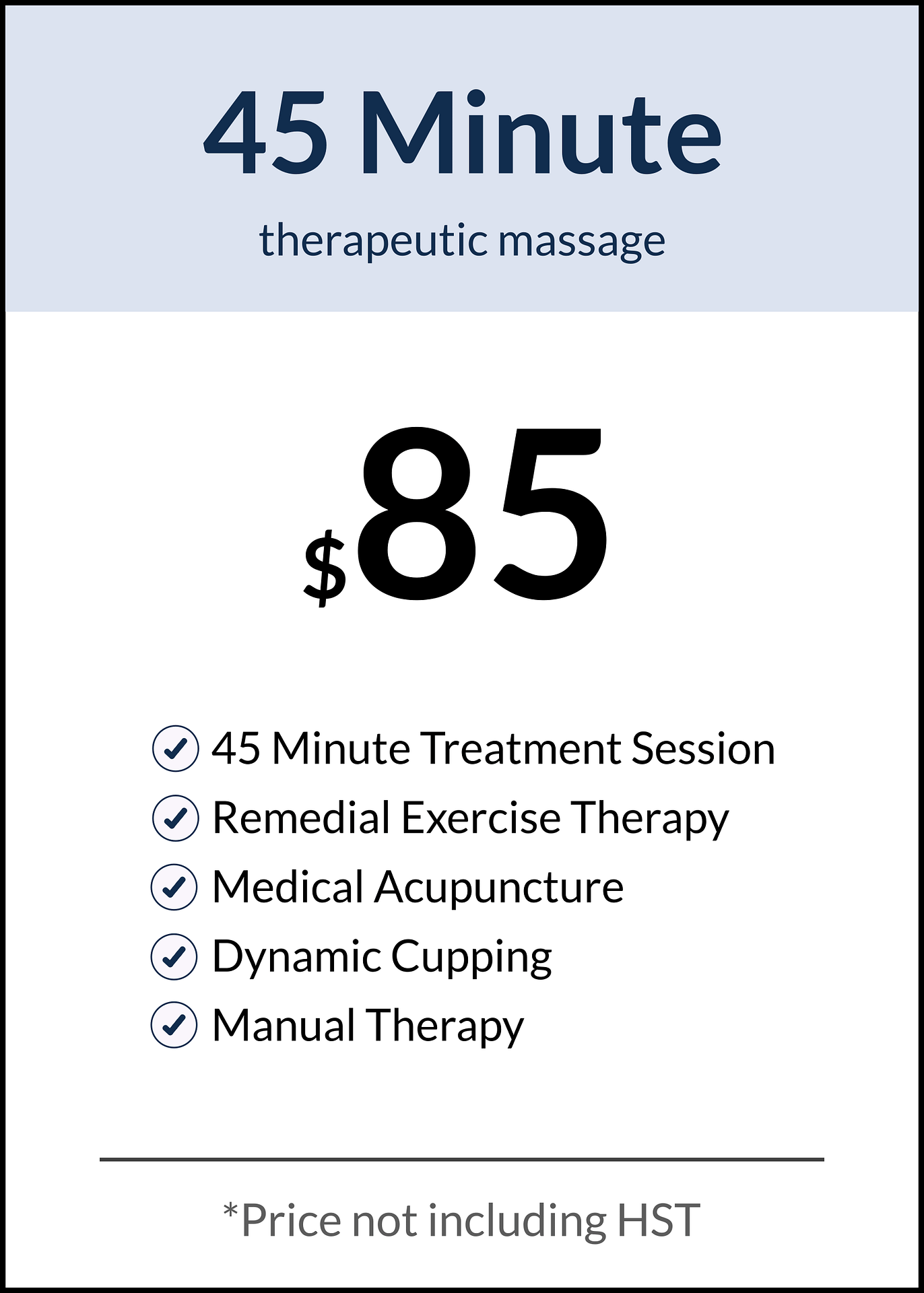 45 Minute Therapeutic Massage